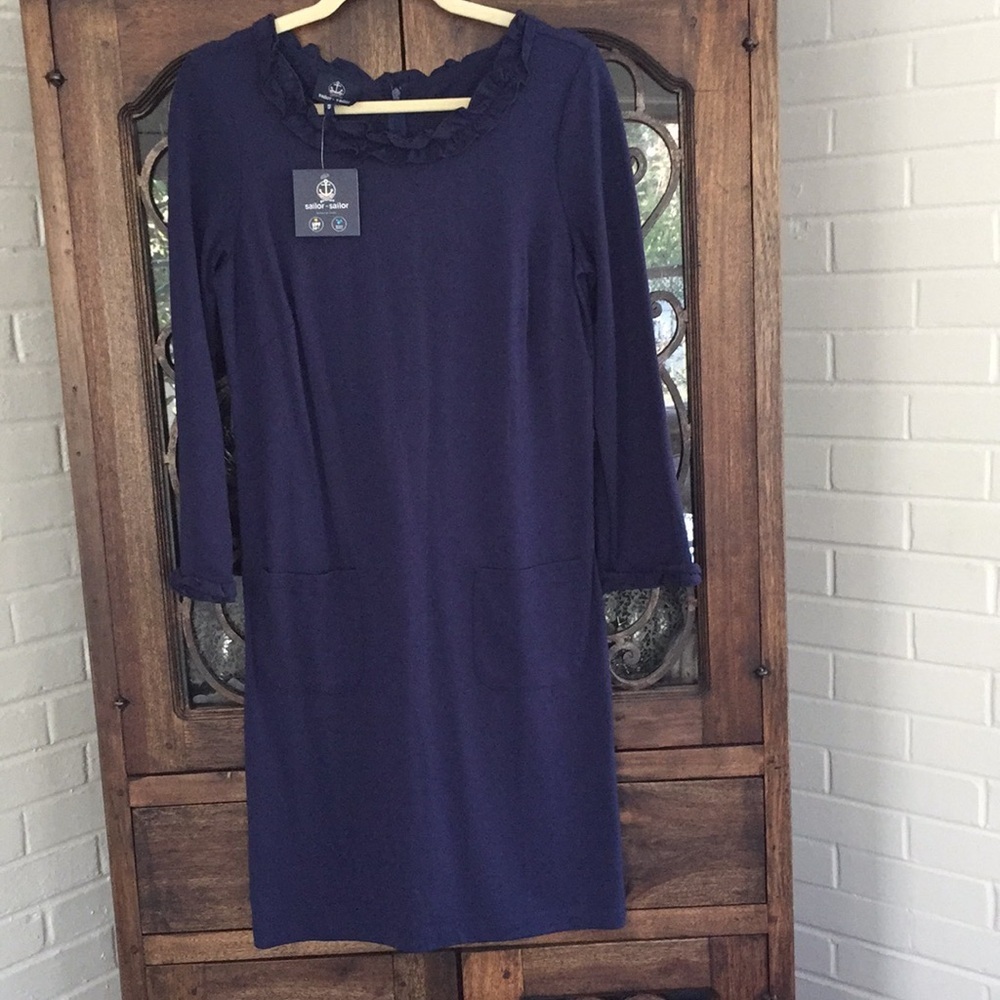 NWT Sailor Sailor ruffle neck dress